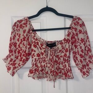 Kendall and Kylie shirt floral crop top
